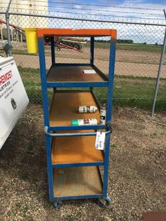 43"x20"x55" Metal Shelf On Wheels.