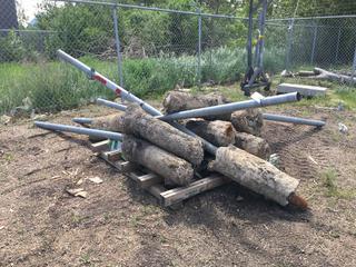 Galvanized Fence Posts w/ Concrete.