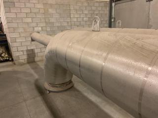 Selling Off-Site - 24" x 32' 3/8" 304L  S/S Flanged Section of Pipe - Insulated with Aluminum Clad and mineral wool 1233-EN-610-ENGRI 4947C w/ 6' SS Hanging Bracket Located at  1845 104 Ave NE #131, Calgary, AB T3J 0R2