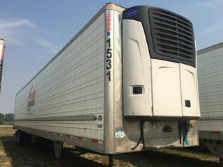 2012 Utility 53' T/A Refrigerated Van Trailer c/w Carrier Reefer, Air Ride, Sliding Axle, Unit # 1531, VIN 1UYVS2538CU389001.