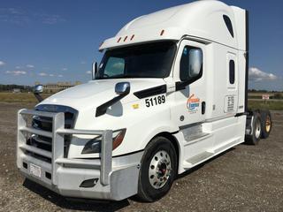 2019 Freightliner New Cascadia T/A Truck Tractor c/w Detroit DD15 14.8L Engine, Detroit Auto Transmission, Air Brakes, Front Axle Rating 13,200 Lbs, Rear Axle Rating 40,000 Lbs, 126" Sleeper Cab,  Showing 834,979 KMS, Unit # 51189, VIN 3AKJHHDR1KSJX9331.
