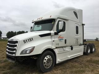 2018 Freightliner New Cascadia Truck Tractor 6X4 Drive c/w Detroit DD15 14.8L Engine, Air & Hydraulic Brakes, 126" Sleeper Cab, Showing 1,105,069 KMS, Unit # 51151, VIN 3AKJHHDR0JSHB5666.