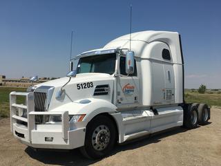 2019 Western Star 5700 XE T/A Truck Tractor c/w Detroit DD15 14.8L Engine, Detroit Auto Transmission, Air Brakes, Front Axle Rating 13,200 Lbs, Rear Axle Rating 40,000 Lbs, Showing 528,998 KMS, Unit # 51203, VIN 5KJJBHDR1KLKU5710.