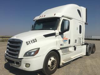 2018 Freightliner New Cascadia T/A Truck Tractor c/w Detroit DD15 14.8L Engine, Detroit Auto Transmission, Air Brakes, Front Axle Rating 13,200 Lbs, Rear Axle Rating 40,000 Lbs, 126" Sleeper Cab, Showing 1,087,119 KMS, Unit # 51153, VIN 3AKJHHDR4JSHB5668.
