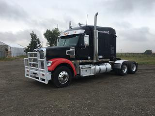 2013 Freightliner Coronada T/A Truck Tractor c/w DD15, 18 Spd, Sleeper, CD Player w/Remote Control, Rear Diff Super 40, PTO, Moose Bumper, Unit # DJ82, showing 901,251 kms, VIN 3AKJGNDR1DDFD4800. Note: Out of Province Vehicle.