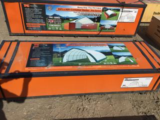 Unused TMG-ST2030P 20’ x 30’ Arch Wall Peak Ceiling Storage Shelter with Heavy Duty Fabric Cover & Drive Through Doors on two ends.