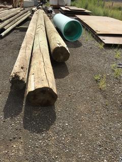 (3) Telephone Poles & (1) Green Pipe (9'Lx2' Diameter) & (1) 1 1/2" Steel Cable. Control # 8004.