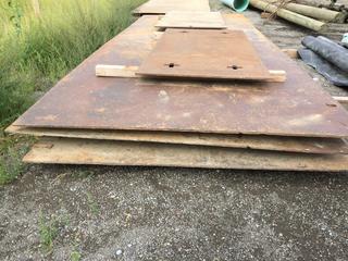 Quantity of Steel Plates Approx. 8'x24' - 5/8" Thick & (2) Steel Plates 4'x8' - 5/8" Thick. Control # 8006.