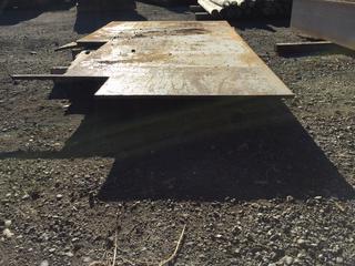 Steel Plating (3) sheets 4'x8' With Pieces Cut Out, 3/8" & 5/8" Thick. Control # 8133.
