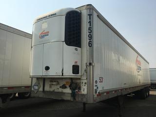 2009 Utility 53' Triaxle Refrigerated Van Trailer c/w Thermo King Reefer, Air Ride, Sliding Axle, Unit # T1596, VIN 1UYVS35329U778702.