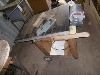 Table Saw Stand, Motor & Top. *Requires Repair*