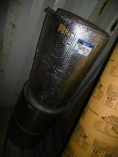 Roll of Pipe Insulation 4' W & Roll of Tin 2' W.