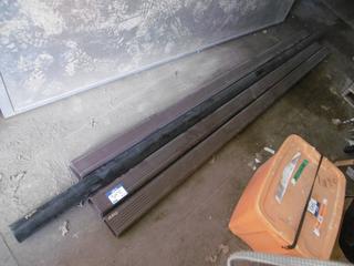 (1) Pc ABS DWV Cell Core Pipe 3" x 12' & (3) Brown Plastic Downspouts 2 1/2" x 4" x 10'