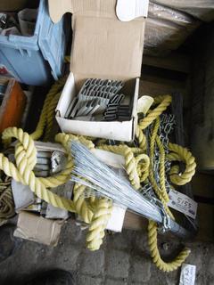 Assorted Rope, Chain, Wire & 18 Gauge Wire.