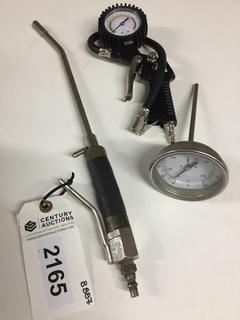 (2) Pressure Gauges and Air Blow Gun.