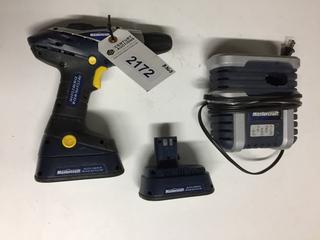 Mastercraft 14.4V Cordless Drill w/ (2) Batteries & Charger.