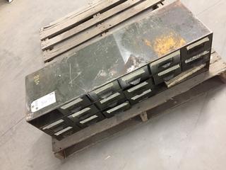 Bolt Bin w/ Grommets, Razor Blades, Files.