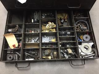 (3) Metal Storage Boxes w/ Air Regulators & Assorted Automotive Electronic Components.