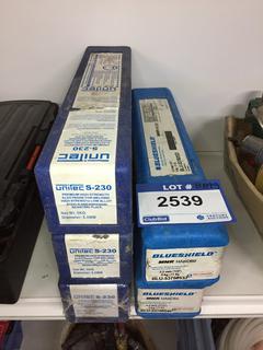 (3) Boxes of Unitec S-230 5.0mm Welding Rods & (2) Blue Shield MNR Hard 60 3.2mm (1.8") Welding Rods.