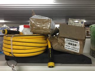 Stanley Fatmax Garden Hose, (5) Mosquito Head Nets, Iron Out Stain Remover, Other Miscellaneous Items.