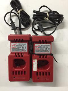 (2) Milwaukee Battery Chargers #48-59-0210.