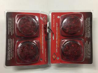 (2) Sets of 2 Piece 12V LED Trailer Light Kits.