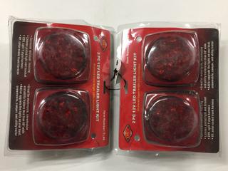 (2) Sets of 2 Piece 12V LED Trailer Light Kits.