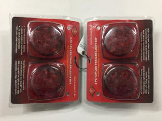 (2) Sets of 2 Piece 12V LED Trailer Light Kits.