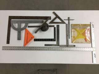 Box of Assorted Squares & Protractor Gauges.