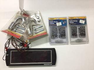 (2) Heavy Duty Tow Hooks, (2) Truck Fold Away Cleats & Small Solar Panel.