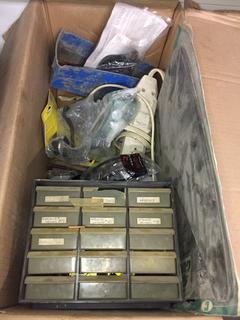 Miscellaneous Light Bulbs, Adjustable Face Shield, Quantity of Impact Goggles, Splash Guards, Hardware.