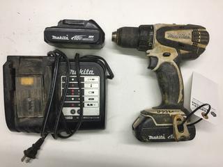 Makita Cordless 18V c/w (2) Batteries & Charger.