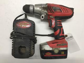 Performance Plus 18V Drill c/w (1) Battery & Charger.