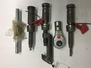3/4" Drive Ratchet & (3) Air Vises.