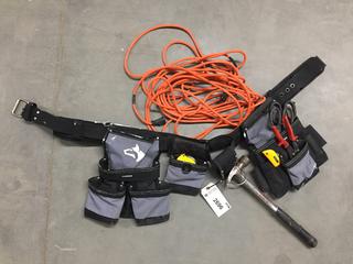Husky Work Tool Pouch c/w Assorted Tool & Extension Cord.