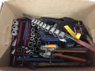 Insulated Ergo Crimping Tool, Tape Measure, Hammer & Assorted Sockets.