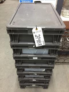 (7) Stackable Buckhorn Storage Bins w/ Lids, 23.75"x 14.75"x 5.5".