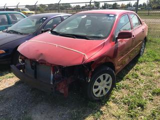 Selling Off- Site -  2010 Toyota Corolla c/w 4 Cyl, Auto,  No Key, Running Condition Unknown, Non Repair, Front End Damage, VIN 2T1BU4EE3AC432839.  Location - 527 North 200 East, Raymond, AB -  For Further Information Please Call Chris 403-308-1161.