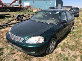 Selling Off- Site -  2000 Honda Civic c/w 4 Cyl, Auto, Showing 262,654 Kms, VIN 2HGEJ6617YH900246.  Location - 527 North 200 East, Raymond, AB -  For Further Information Please Call Chris 403-308-1161.