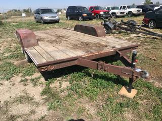 Selling Off- Site -  Custombuilt 16' T/A Deck Trailer, No Serial Number.  Location - 527 North 200 East, Raymond, AB -  For Further Information Please Call Chris 403-308-1161.