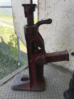 Selling Off- Site -  Antique Jack Simplet 15 Ton.  Location - 527 North 200 East, Raymond, AB -  For Further Information Please Call Chris 403-308-1161.
