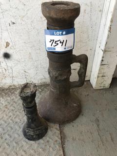 Selling Off- Site -  (2) Antique Screw Jacks.  Location - 527 North 200 East, Raymond, AB -  For Further Information Please Call Chris 403-308-1161.