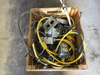 Selling Off- Site -  Wood Crate w/Misc. Electrical.  Location - 527 North 200 East, Raymond, AB -  For Further Information Please Call Chris 403-308-1161.