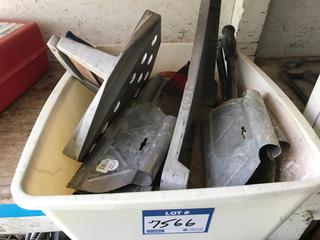 Selling Off- Site -  Bin w/Tile Cutter & Trowels.  Location - 527 North 200 East, Raymond, AB -  For Further Information Please Call Chris 403-308-1161.