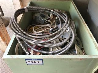 Selling Off- Site -  Wood Box of Misc. Electrical.  Location - 527 North 200 East, Raymond, AB -  For Further Information Please Call Chris 403-308-1161.