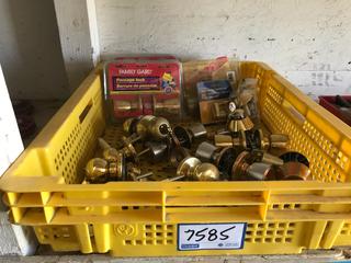 Selling Off- Site -  Bin of Misc. Door Hardware.  Location - 527 North 200 East, Raymond, AB -  For Further Information Please Call Chris 403-308-1161.