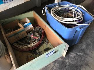 Selling Off- Site -  Wood Box w/Misc. Electrical and Assorted Wire.  Location - 527 North 200 East, Raymond, AB -  For Further Information Please Call Chris 403-308-1161.