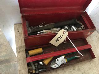 Selling Off- Site -  Red Tool Box w/Misc. Tools.  Location - 527 North 200 East, Raymond, AB -  For Further Information Please Call Chris 403-308-1161.