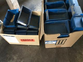 Selling Off- Site -  (2) Boxes of Approximately (40) Blue Bins 6x3.5x2.5.  Location - 527 North 200 East, Raymond, AB -  For Further Information Please Call Chris 403-308-1161.