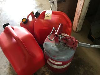 Selling Off- Site -  (4) Gas Cans.  Location - 527 North 200 East, Raymond, AB -  For Further Information Please Call Chris 403-308-1161.